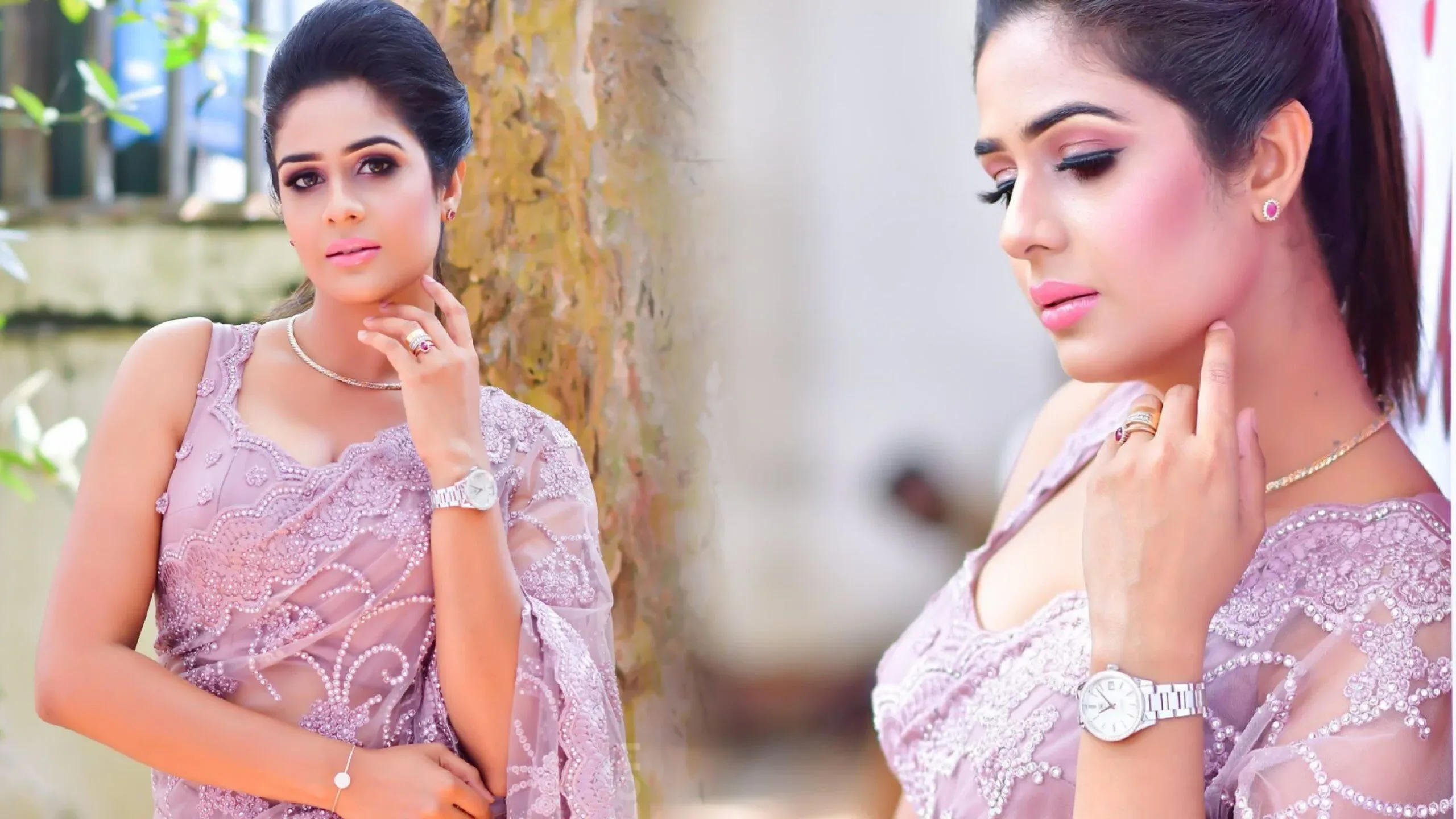 Elegant Saree Photoshoot of Maheshi Madushanka in Transparent Saree