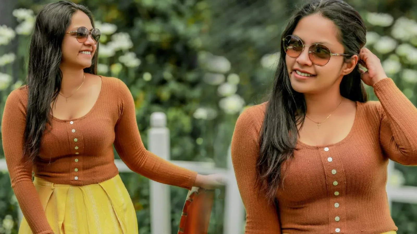 Stylish Photoshoot of Shalani Tharaka in Brown and Yellow.jpg