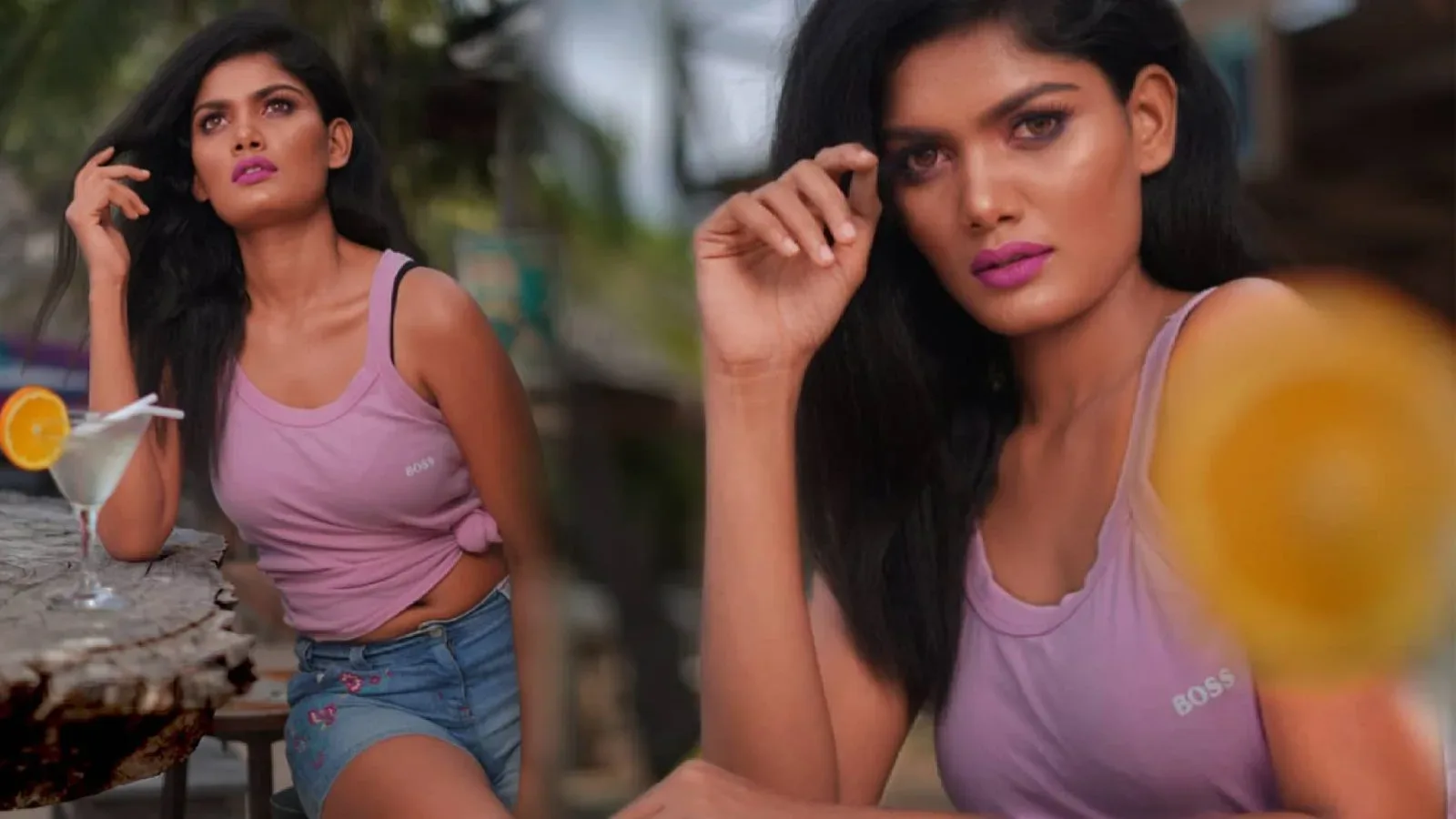 Stylish Sri Lankan Tamil Model Anjalin Stuns in Glamorous Dress