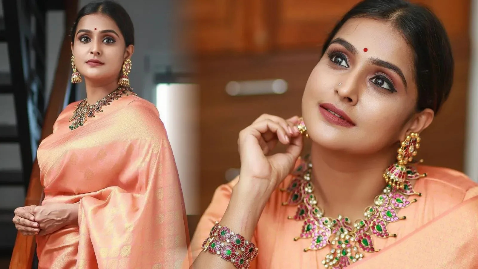 South Indian actress Remya Nambeesan looks gorgeous in Silk Saree