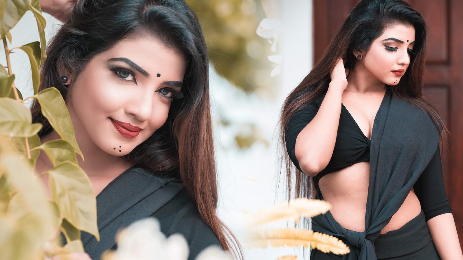 Beautiful model Shashi Kariyawasam rise the heat with this black saree  stills