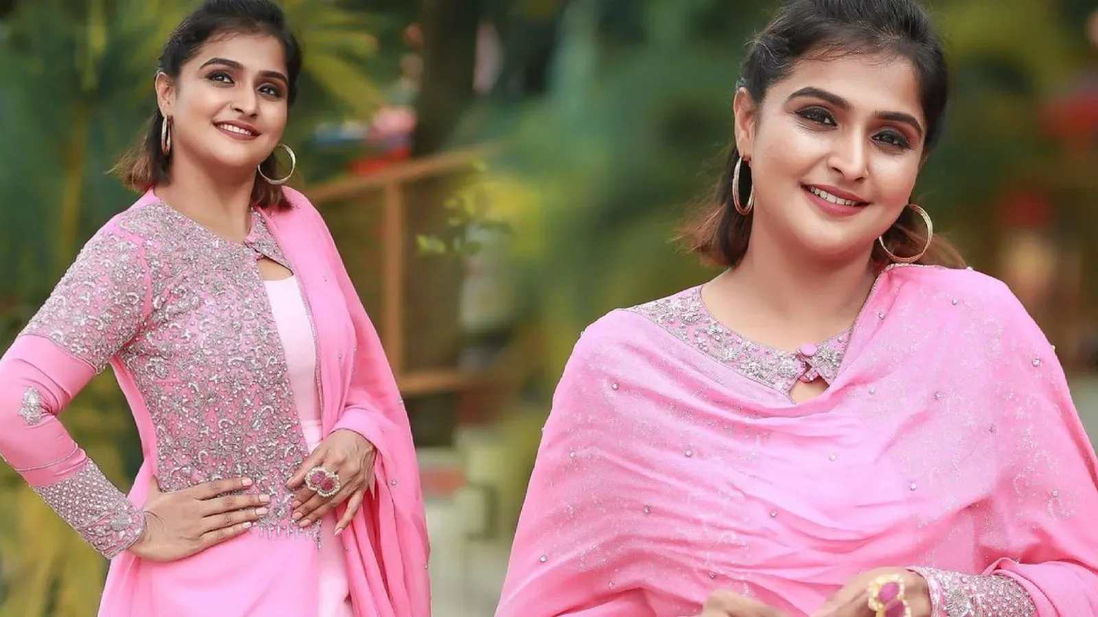 Remya Nambeesan looks absolutely beautiful in Pink Chudithar