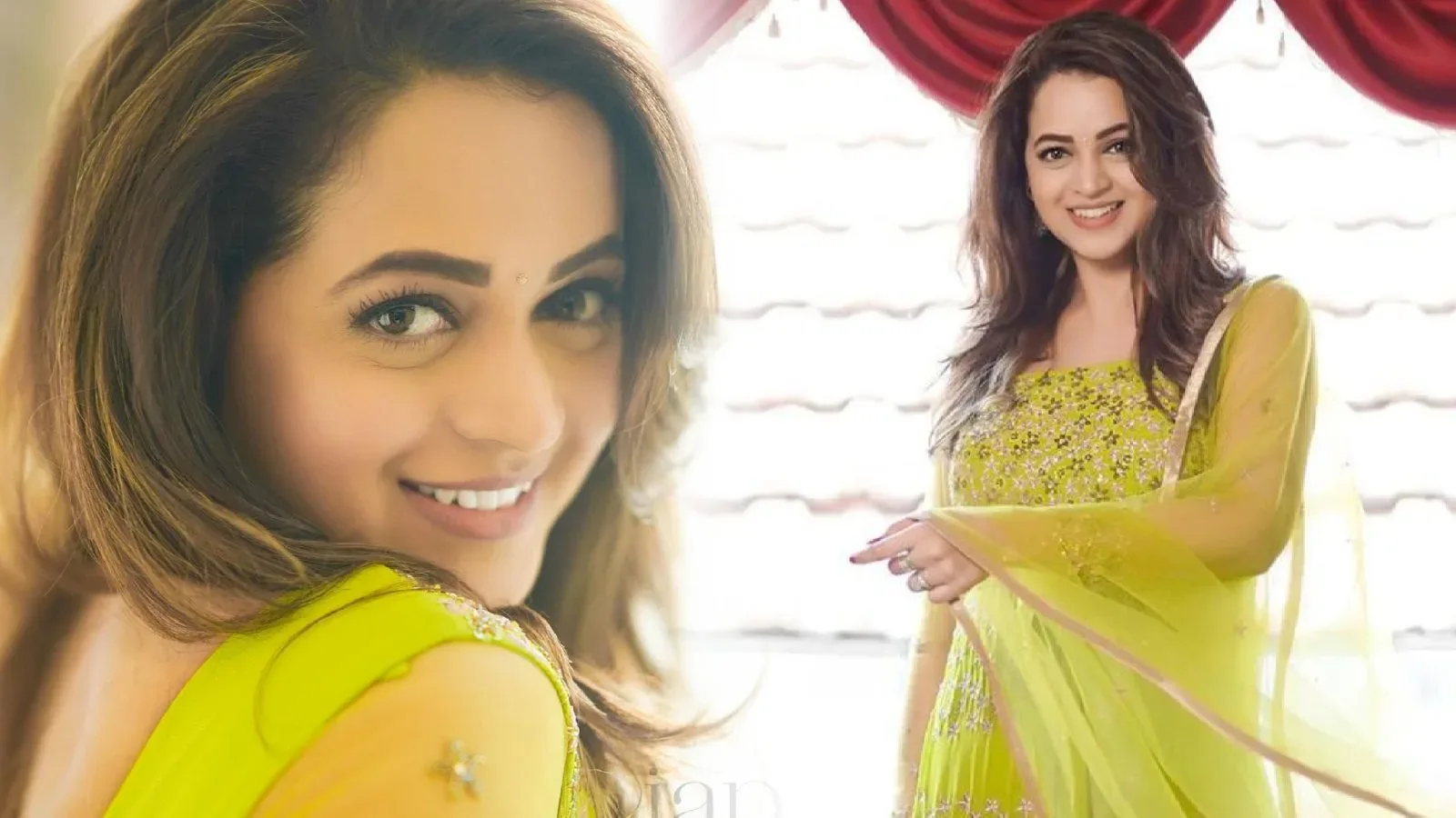 Malayalam Cinema Queen Bhavana Menon Photoshoot in Green Outfit