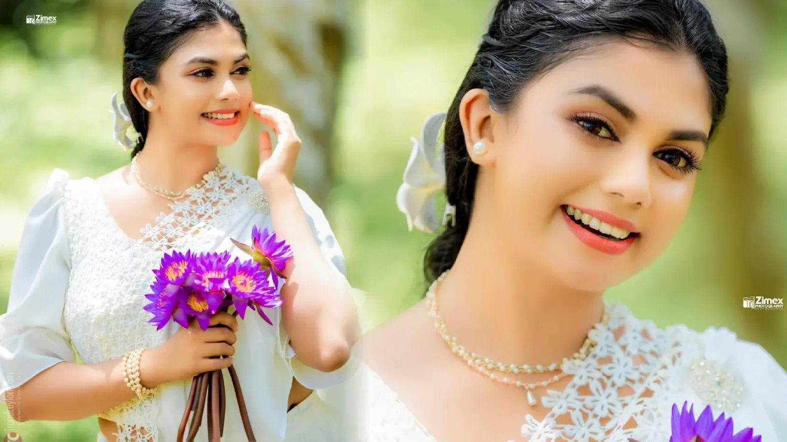 Dancer Damithri Subasinghe looks ethereal in a White saree