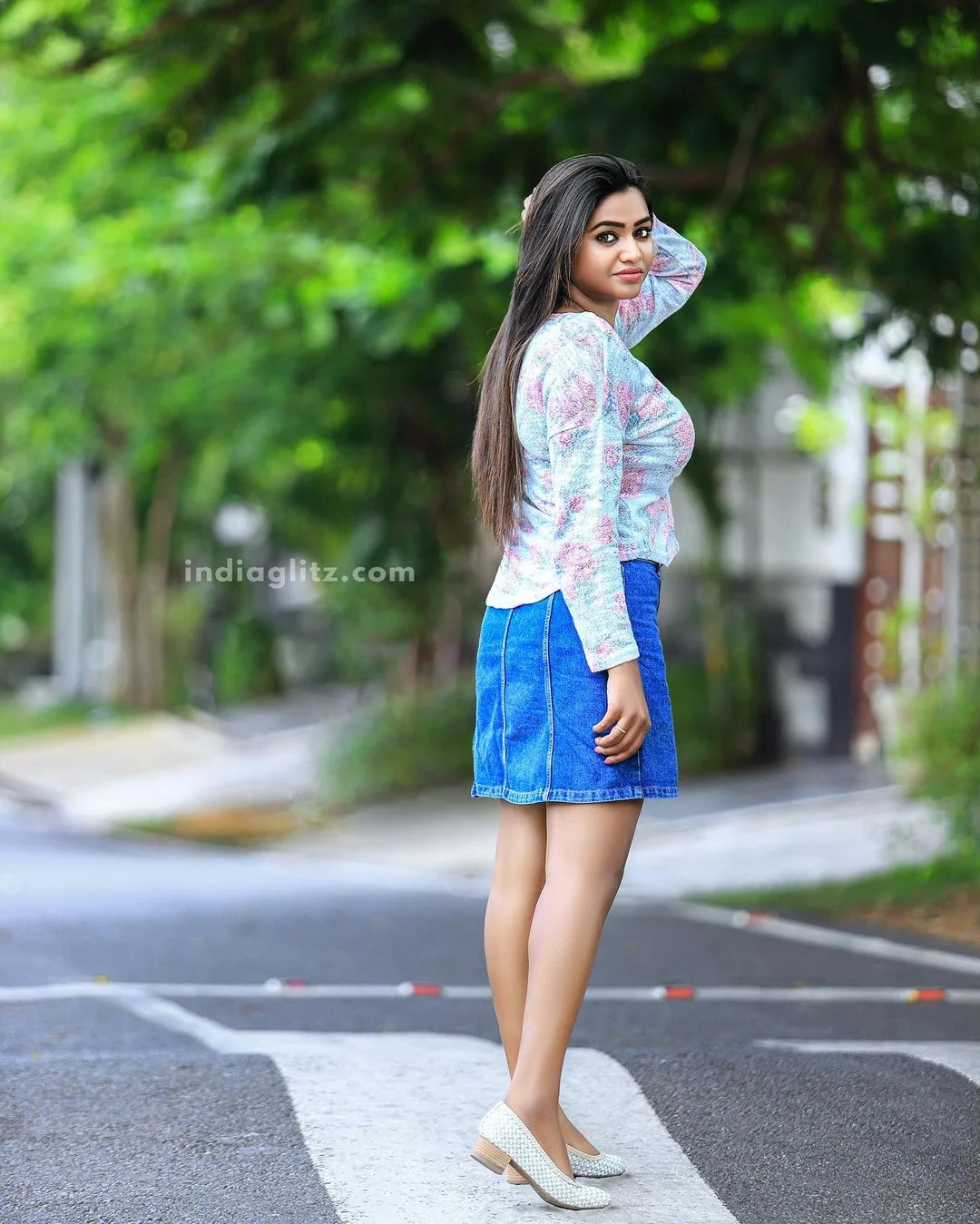 Beautiful Actress Shalu Shamu Stylish Photoshoot in white and blue