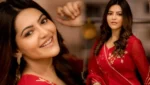 Actress Athulya Ravi ravishing stills in red salwar