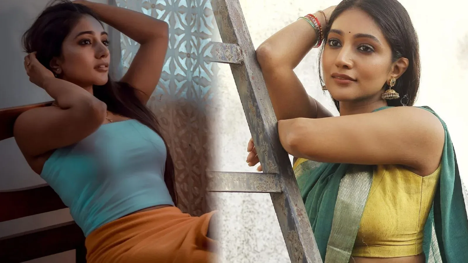 South Indian Actress Bommu Lakshmi hot and Stylish stills in Saree