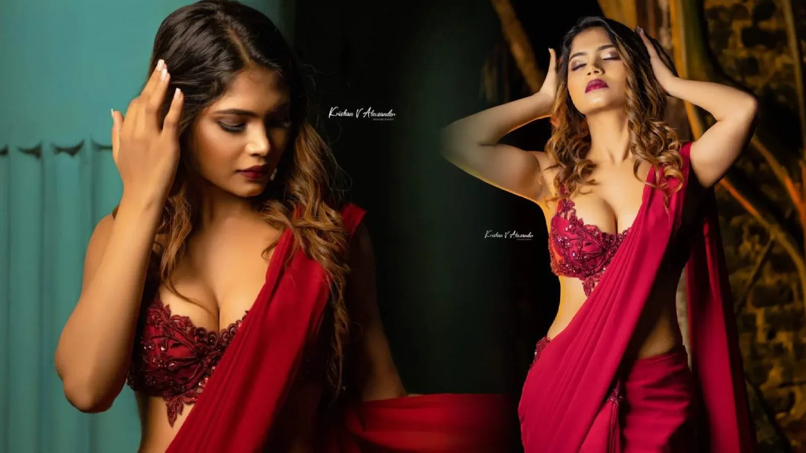 Hasini Samuel raising the temperature with this glamorous looks in the red