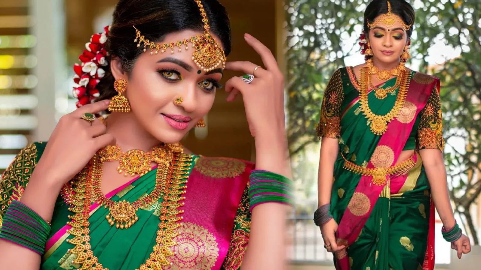 This Traditional Saree looks like it is made for Thara Kaluarachchi.