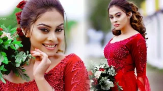 Model Darshi Nawarathna looks gorgeous in Red outfit