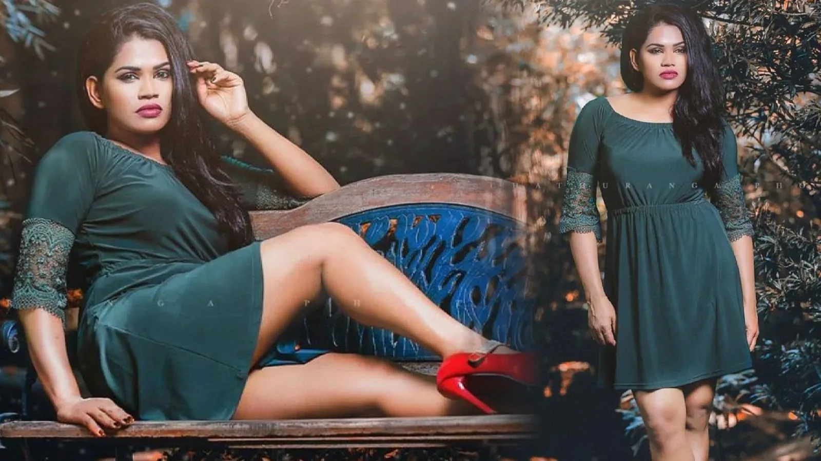 Sri Lankan Actress Ayesha Madushani looks beautiful in a green dress