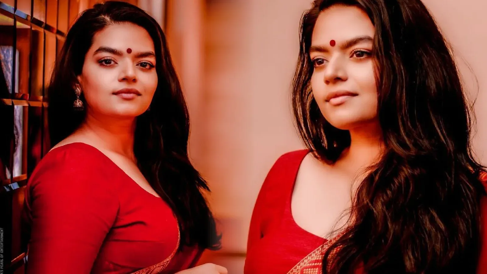 Actress Crystal Imera looks stunning in Red Saree