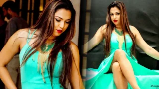 Sri Lankan model Sajini Perera Photoshoot in light green outfit