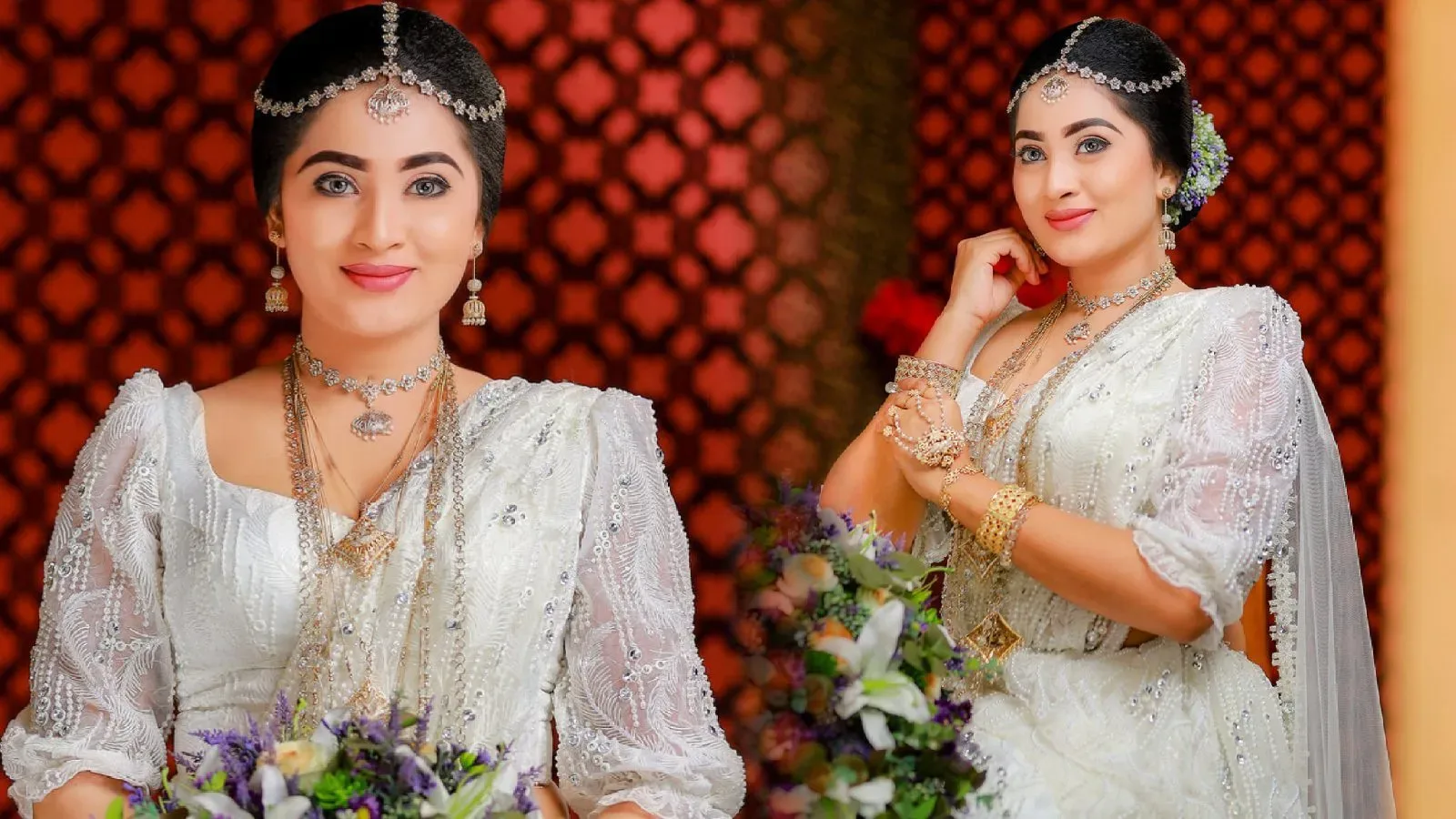 Elegant Photoshoot of Model Himashi Athapaththu in bridal Saree