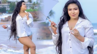 Sri Lankan Model Pavithra Gamage glamorous photoshoot at beach