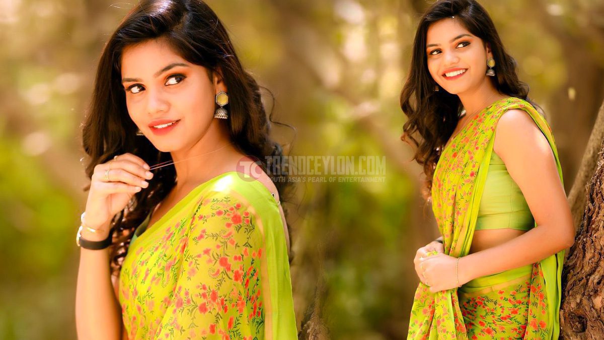 Vijay tv Actress Pranika Dhakshu looks beautiful in green Saree
