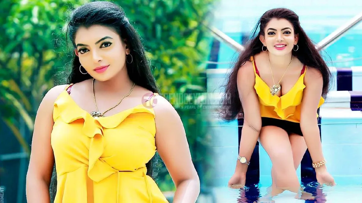 Sinhala Actress Nayani Ramanayake hot stills in Yellow top