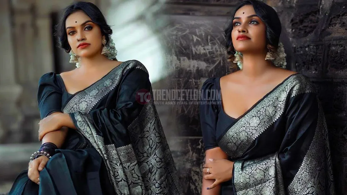 Indian model Saranya Shani Shani looks gorgeous in Black Saree