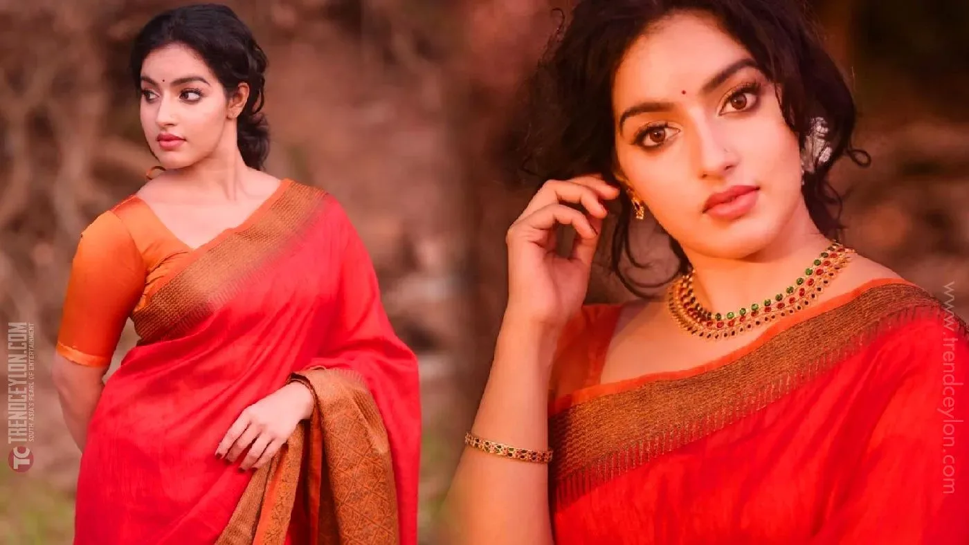 Kerala beauty Malavika Menon looks elegant in Red Saree
