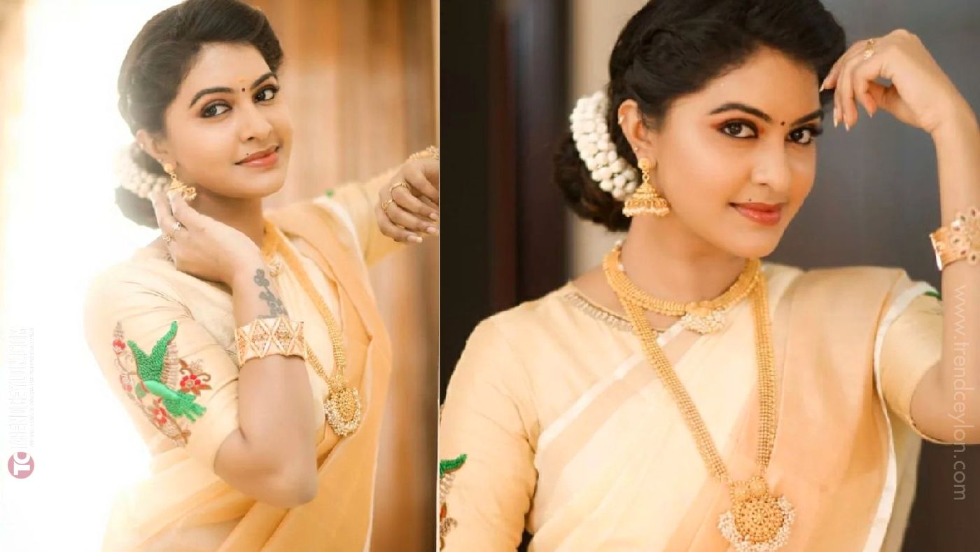 Television actress Rachitha Mahalakshmi looks gorgeous in Kerala saree