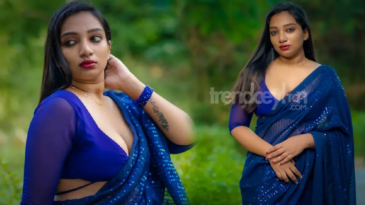 Dancer Suriyapraba Photoshoot in Blue Saree