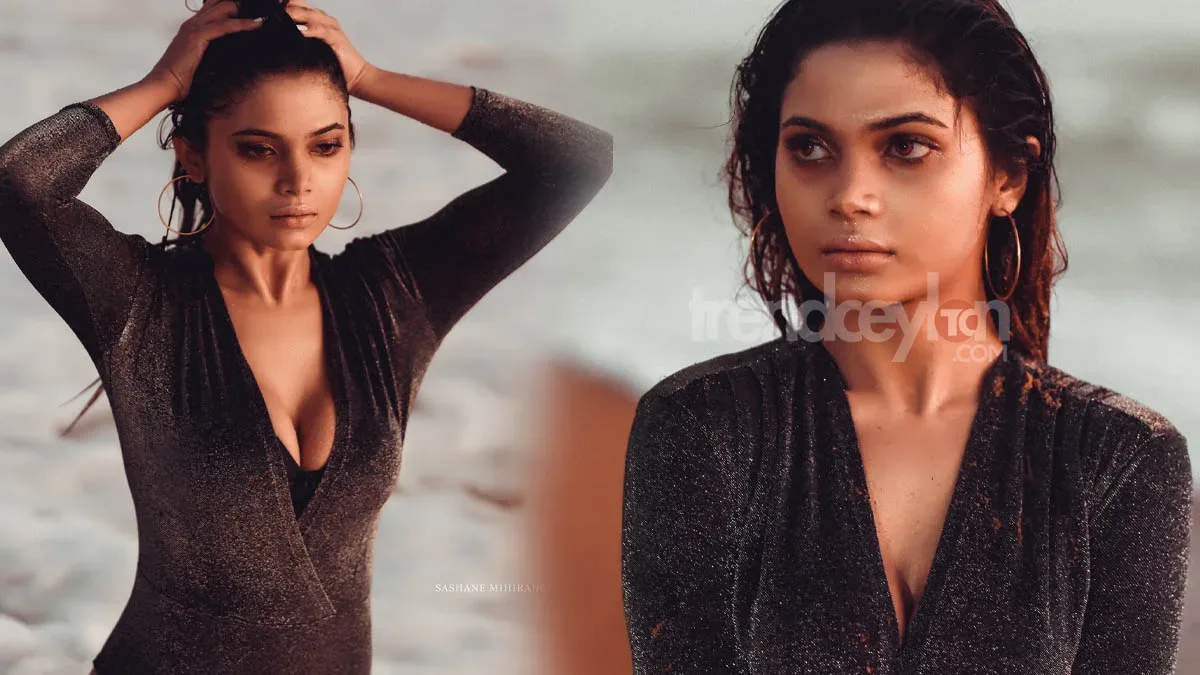 Sinhala Model Hasini Samuel hot stills in Black