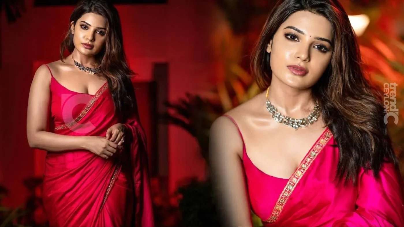 Aathmika looked drop-dead gorgeous in a red saree