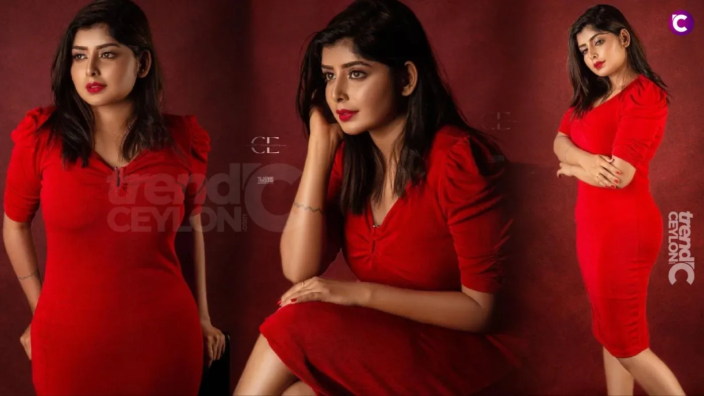 Sizzling Photos of Indian Model Abinaya Manoharan in Red Outfit