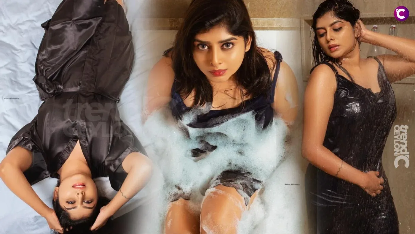 Stunning Photos of Indian Model Abinaya Manoharan in Black Nightwear