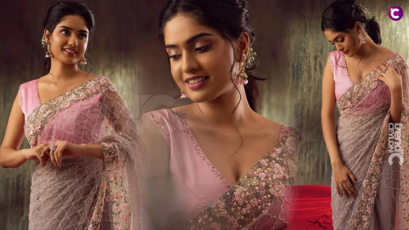 Actress Ashwathy Preetha looks gorgeous in a pink saree