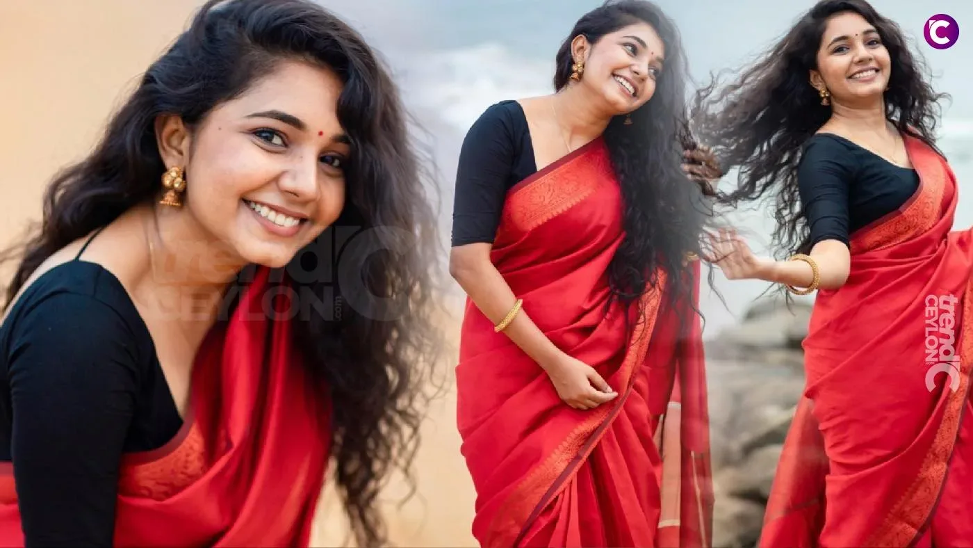 Stunning Photos of Actress Kavipriya Manoharan in a Red Saree