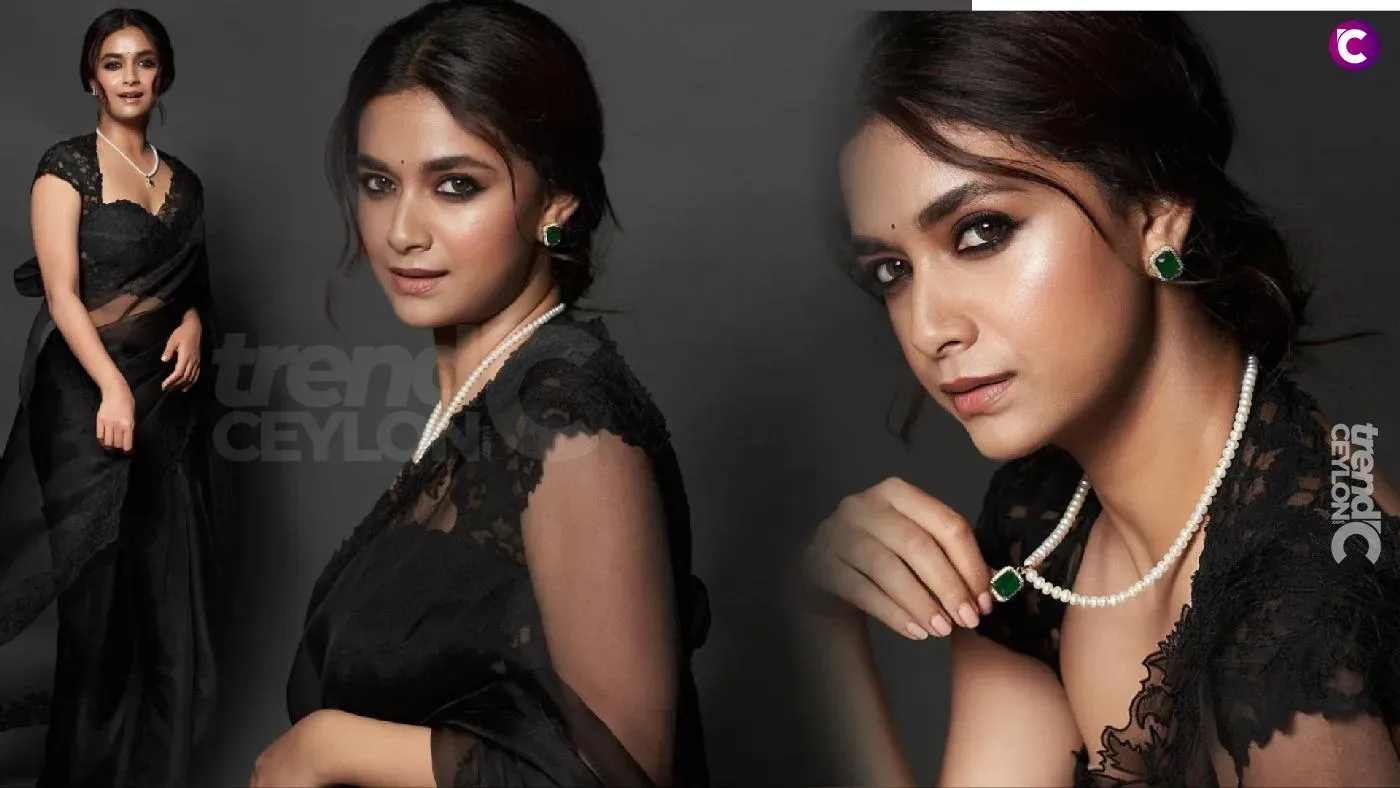 Gorgeous Keerthy Suresh stuns in black saree: Dasara promotion