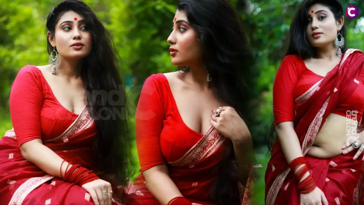 Sizzling Soumi Saha: Stunning Red Saree Photoshoot