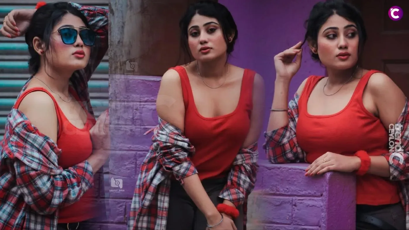 Stunning Photos of Indian Model Soumi Saha in Red Cami