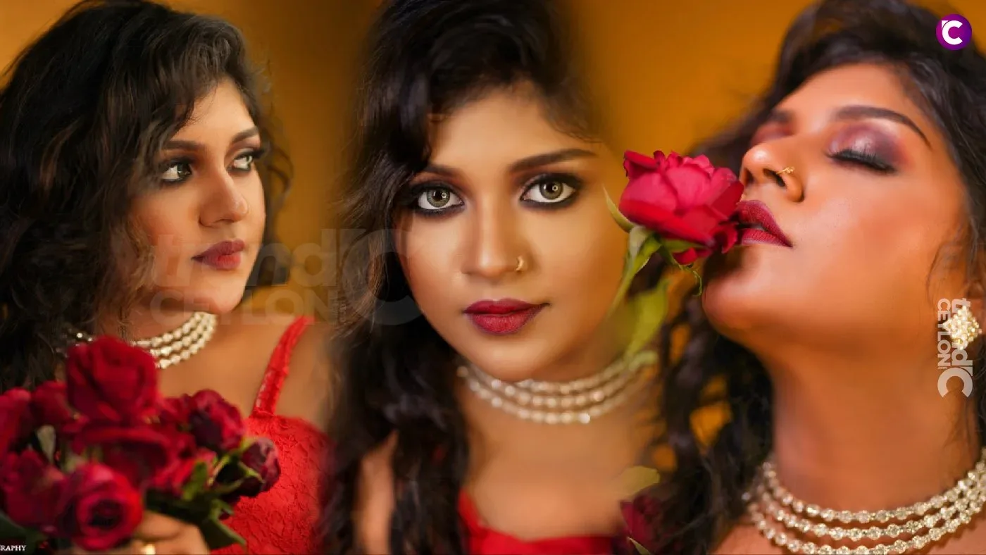 Stunning Sri Lankan Tamil Actress Jenifer Shara in Red: Photos