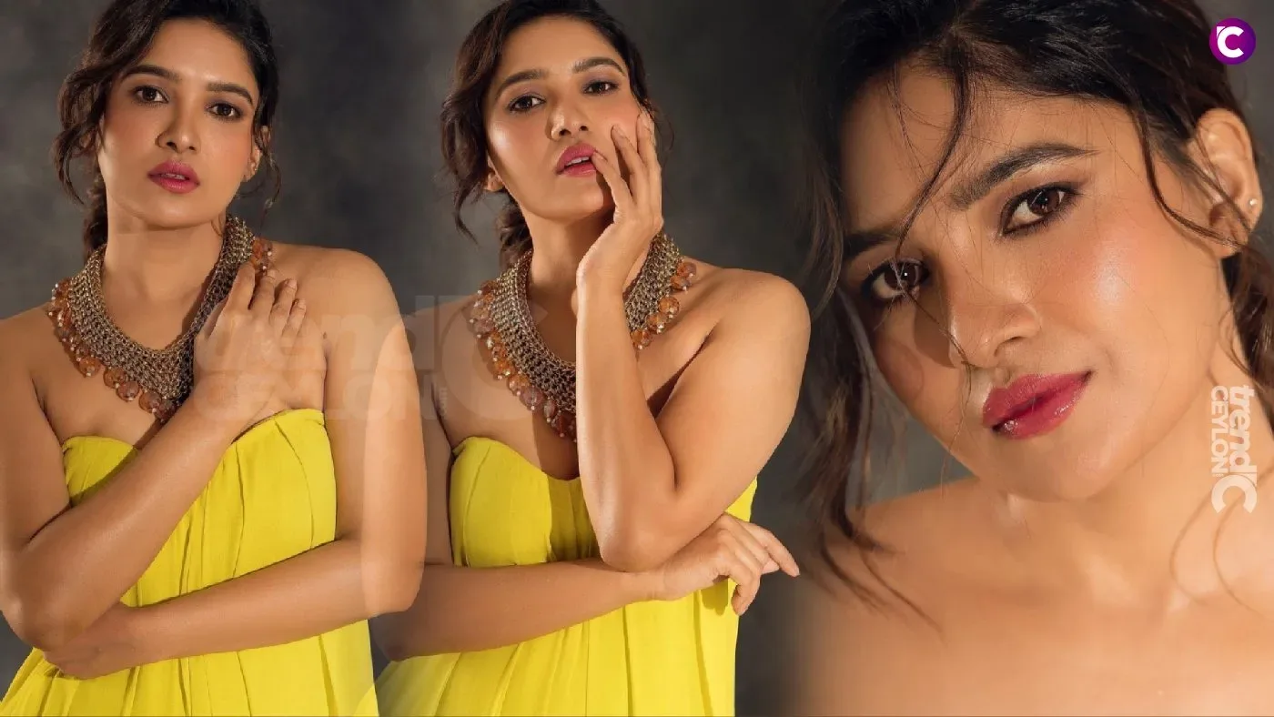 Glamorous Photos of Vani Bhojan in a Yellow Strapless Long Gown