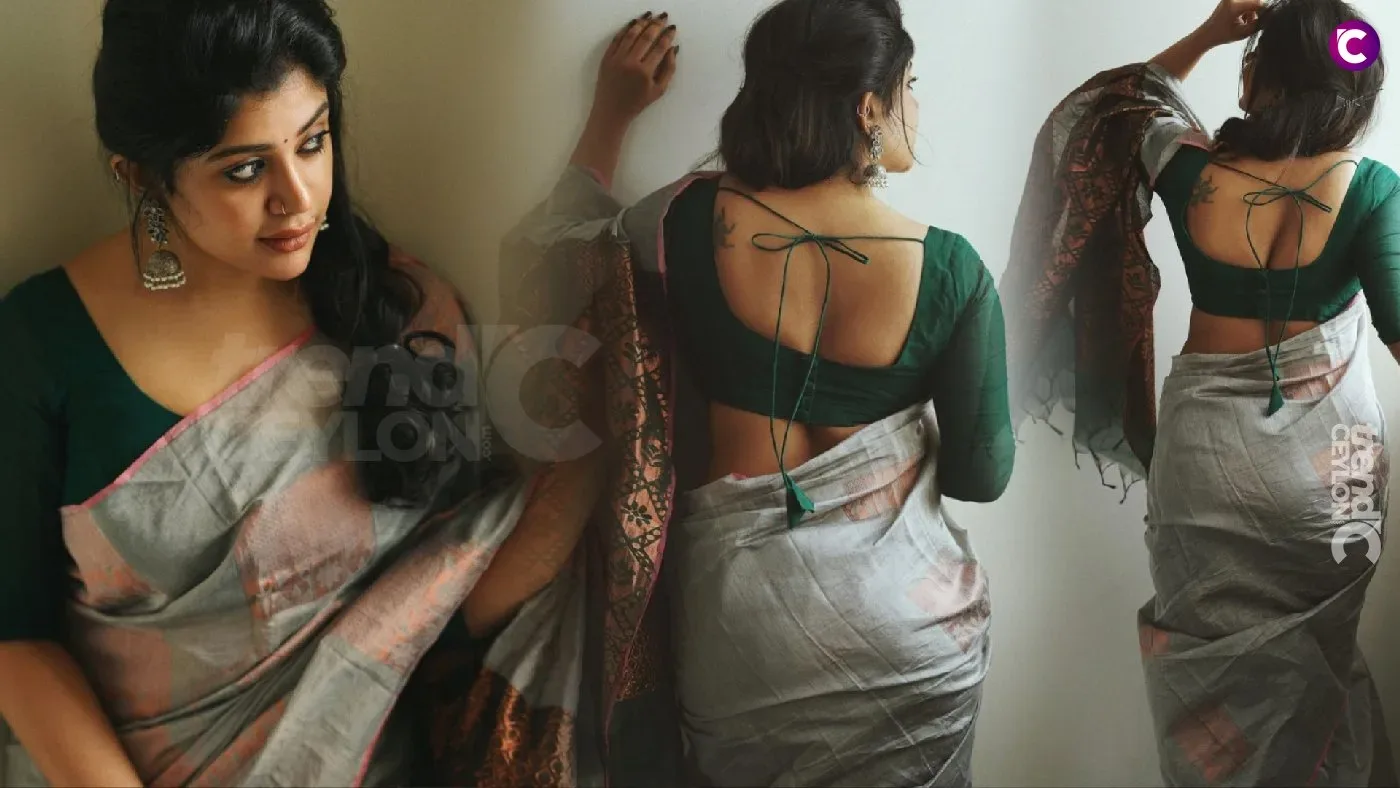 Stunning Photos of Tamil Actress Gayathri Shan in Silk Saree